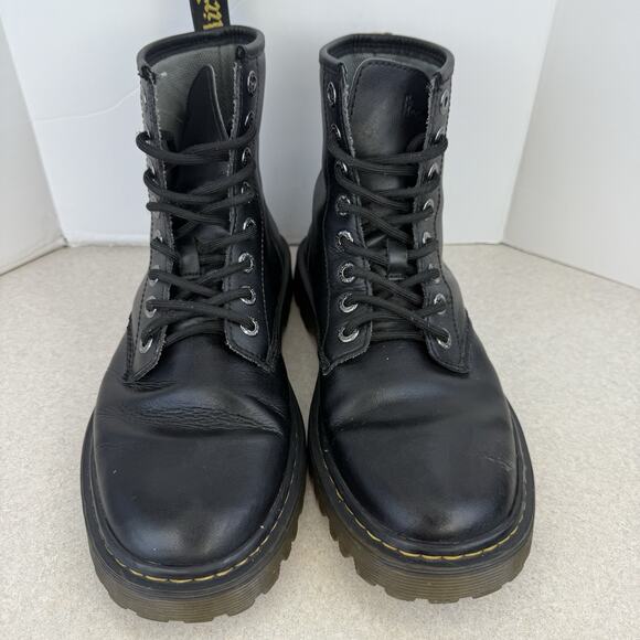 Men Doc Dr Marten Air Wair Awley Black Laced‎ Up Combat Boot size 8 M Soft Toe - Picture 2 of 12